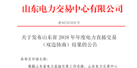 山東省2018年年度電力直接交易（雙邊協(xié)商）結(jié)果公告：交易電量56472630兆瓦時(shí)