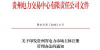 貴州省電力市場主體注冊管理辦法:市場主體同一時(shí)間內(nèi)不得重復(fù)注冊