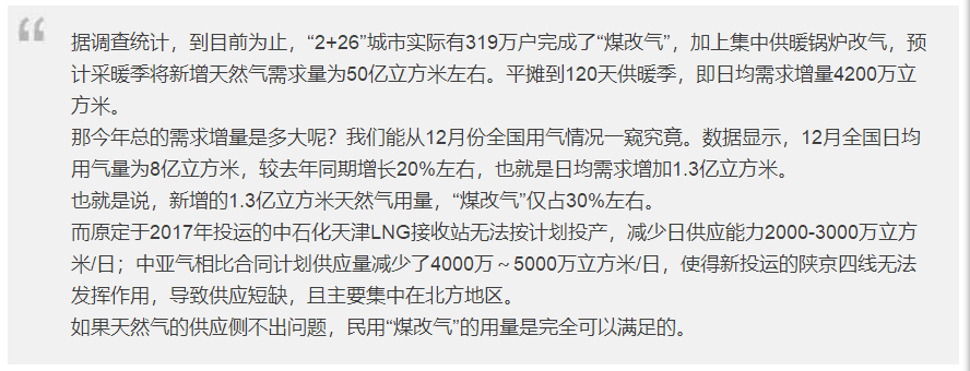 “氣荒”這口鍋，煤改氣不全背