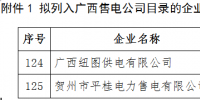 廣西公示2家售電公司