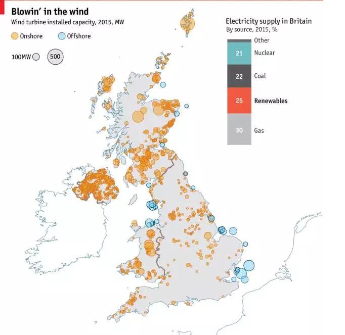 英國風(fēng)電地圖：近7000臺風(fēng)機(jī)、總裝機(jī)容量14吉瓦