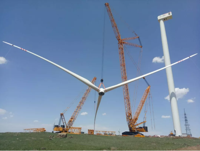 陸上風電重器：三一重能第一臺3.4MW風電機組順利完成吊裝！