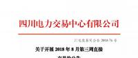 公告 | 四川關(guān)于開(kāi)展2018年8月第三周直接交易的公告