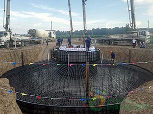 河南開封通許49.5兆瓦風(fēng)電場首臺風(fēng)機完成混凝土澆筑