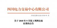 公告 | 四川關(guān)于2018年9月第2周周交易結(jié)果的公告