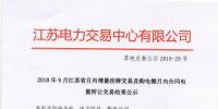 2018年9月江蘇省月內增量掛牌及購電側月內合同電量轉讓交易結果公示