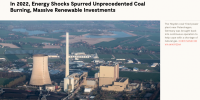 2022年能源危機(jī)導(dǎo)致煤炭消費(fèi)反彈，但可再生能源投資上升更快